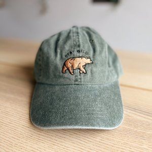Stay Wild Bear Faded Dad Hat Olive